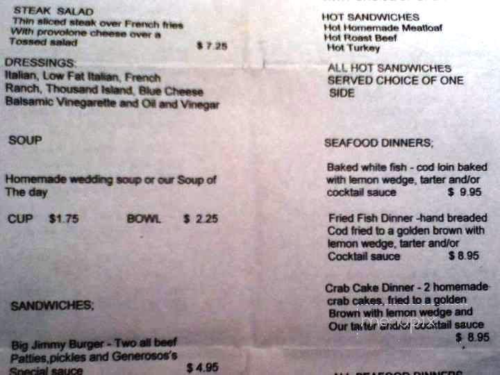 Generoso's Italian Eatery and Pizzeria - Mckeesport, PA menu_pic