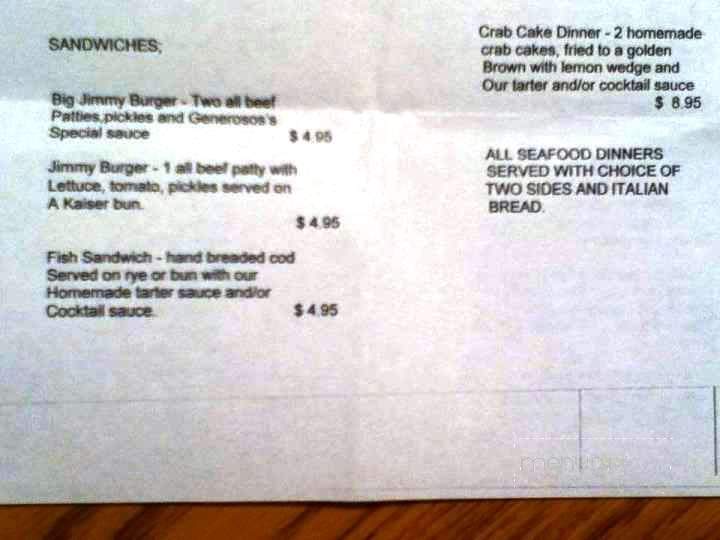 Generoso's Italian Eatery and Pizzeria - Mckeesport, PA menu_pic