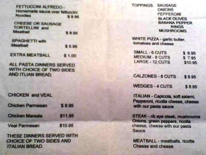 Generoso's Italian Eatery and Pizzeria - Mckeesport, PA menu_pic