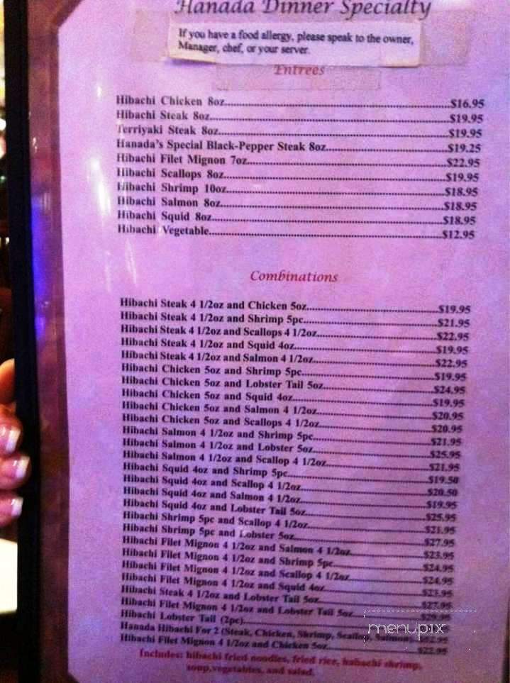 Hanada Hibachi - Mohegan Lake, NY menu_pic