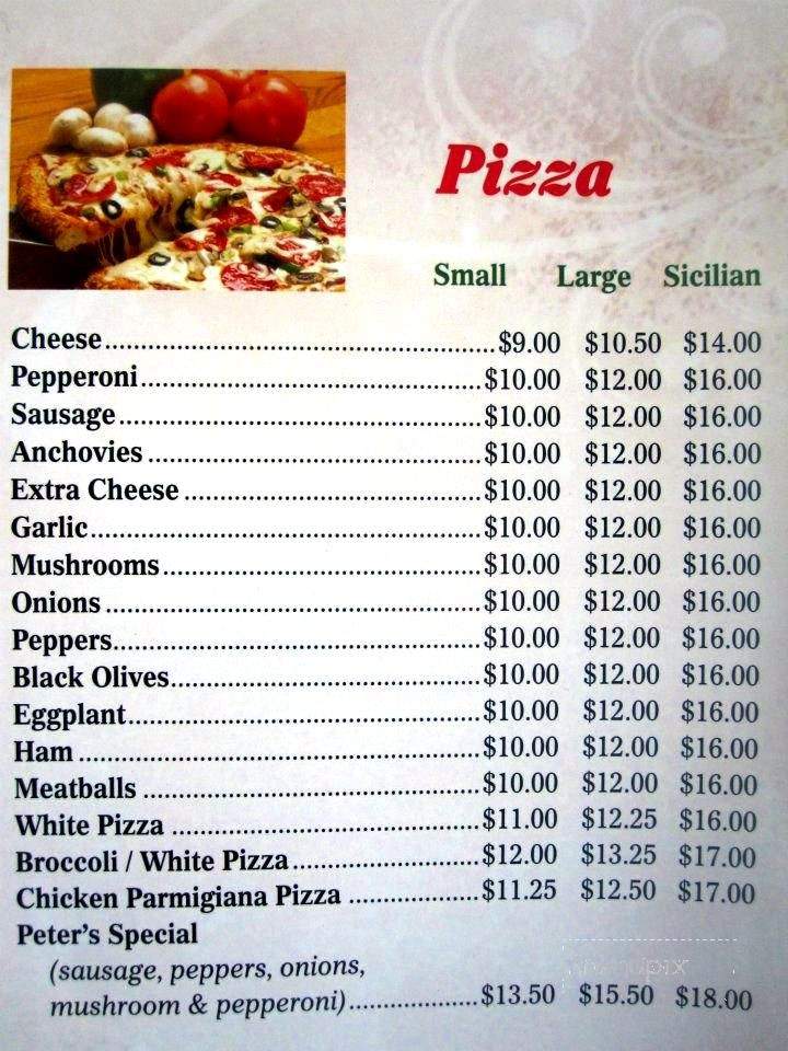 Peter's Pizzeria - Kearny, NJ menu_pic