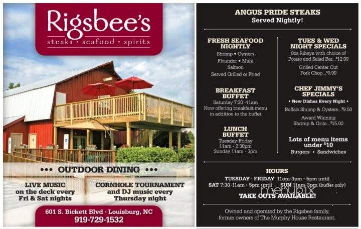 Rigsbee's - Louisburg, NC menu_pic