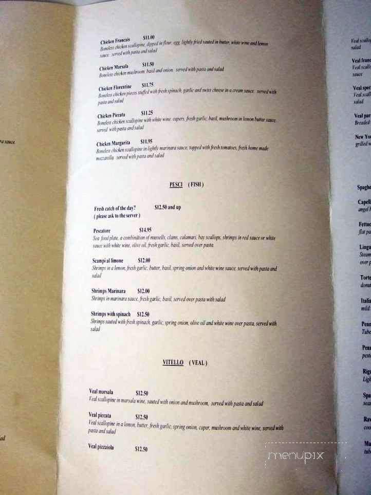 Sapore D'Italia Italian Ristorante and Pizzeria - Alexandria, VA menu_pic