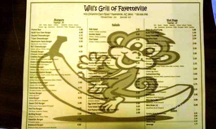 Will's Grill - Fayetteville, NC menu_pic