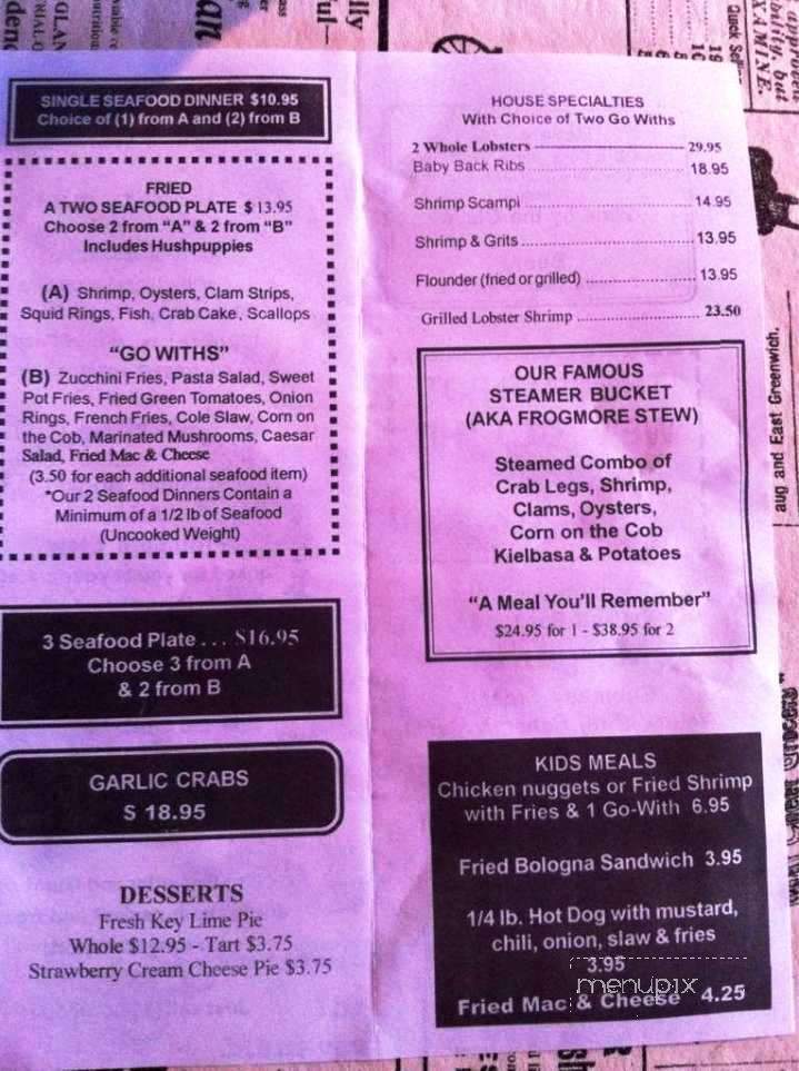 Crab Pot - Surf City, NC menu_pic