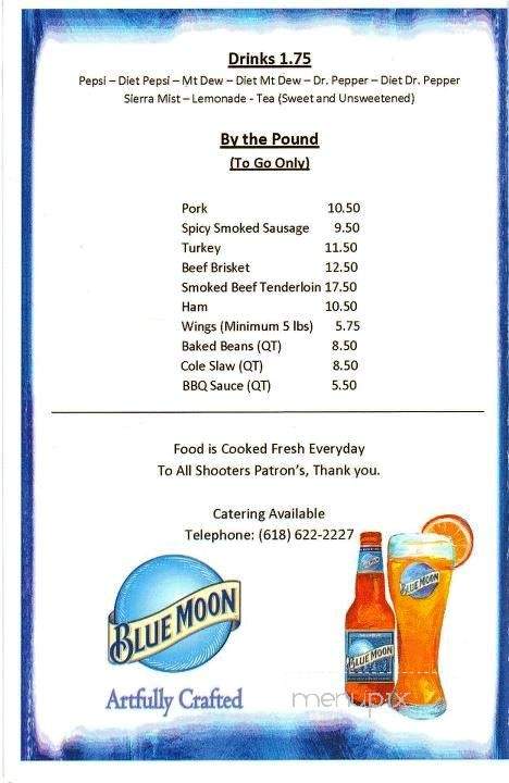 Shooters Bar BBQ - O'Fallon, IL menu_pic