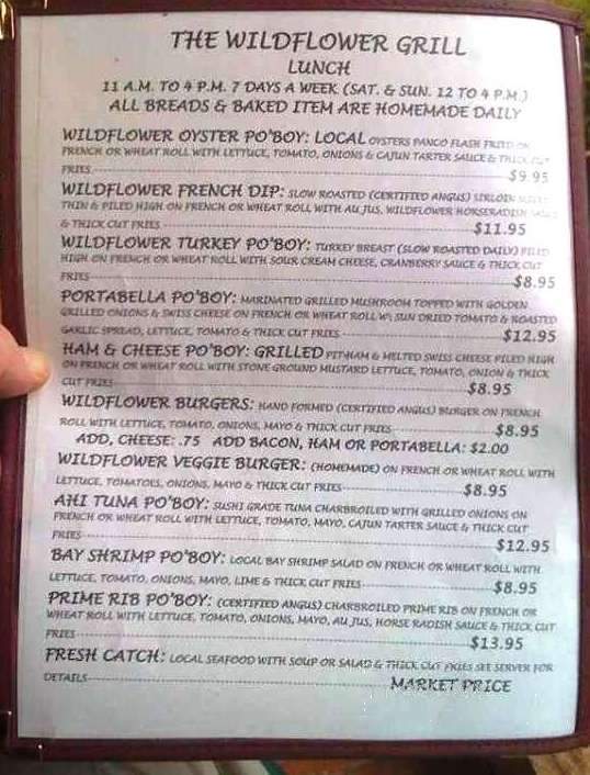 Wildflower Grill - Lincoln City, OR menu_pic
