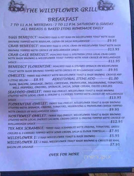 Wildflower Grill - Lincoln City, OR menu_pic