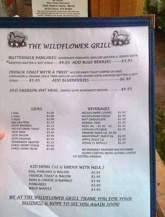 Wildflower Grill - Lincoln City, OR menu_pic