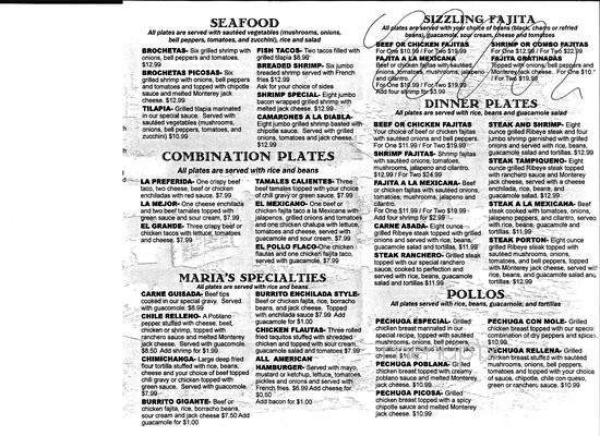 Marias Bar Grill - Lago Vista, TX menu_pic