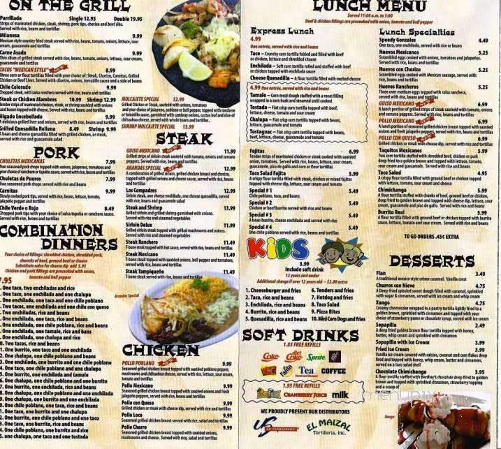 El Metate - Hixson, TN menu_pic