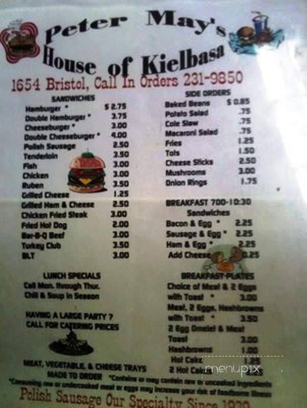 Peter May's House of Kielbasa - Kansas City, MO menu_pic