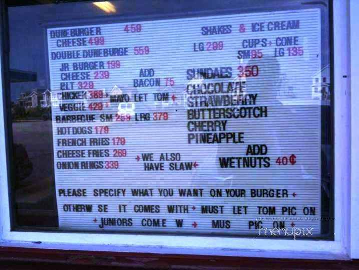 Dune Burger - Nags Head, NC menu_pic