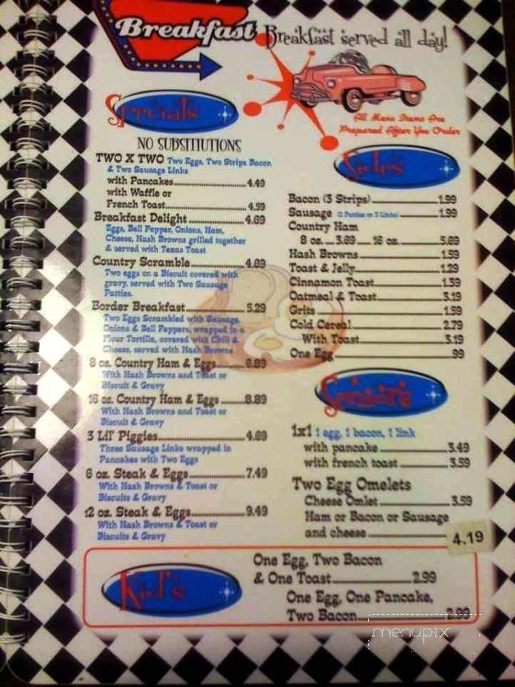 Dixie Diner - Nicoma Park, OK menu_pic