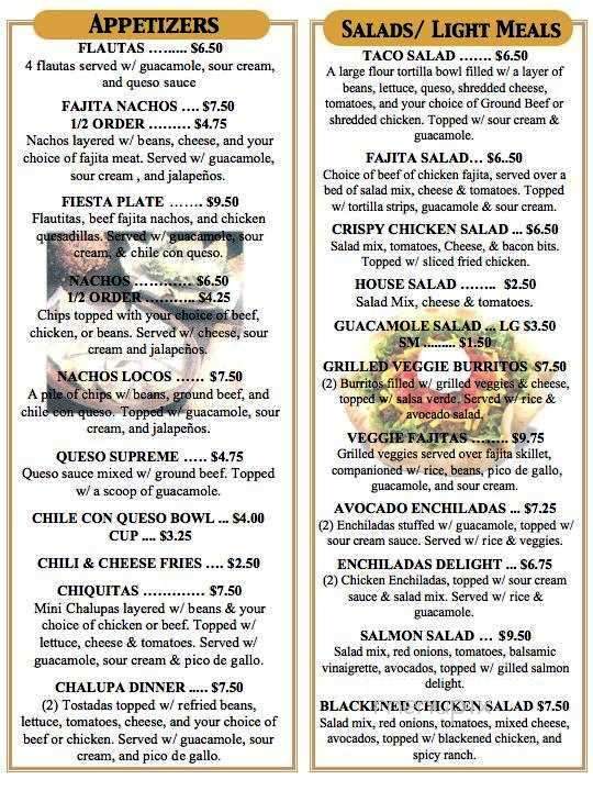 El Cerrito - Azle, TX menu_pic