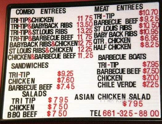 Fred's Barbecue Factory - Bakersfield, CA menu_pic