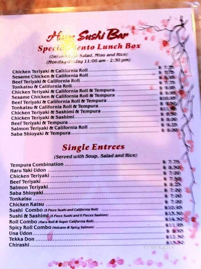 Hazumi Sushi Bar - Lodi, CA menu_pic