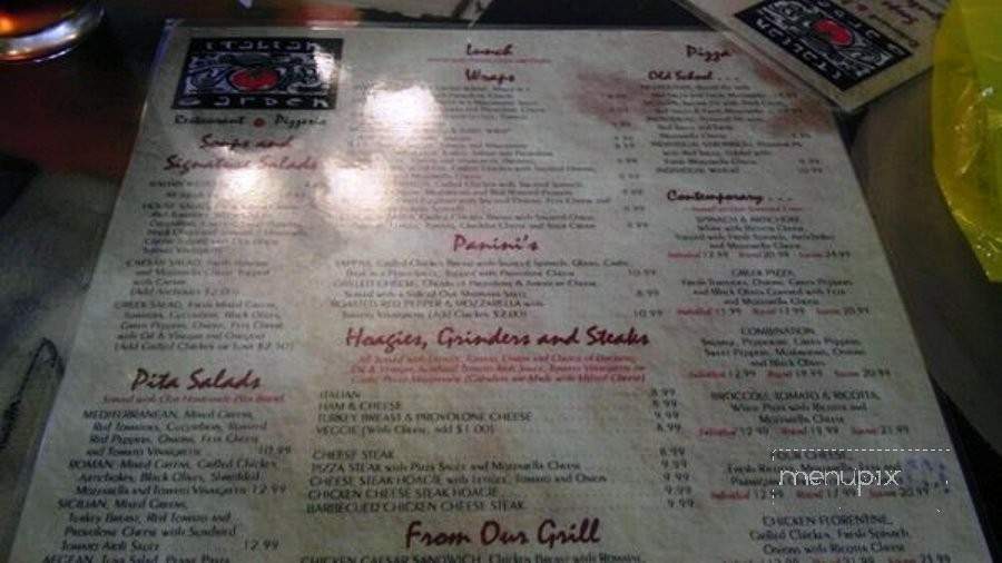 Italian Garden Pizza & Family - Stone Harbor, NJ menu_pic