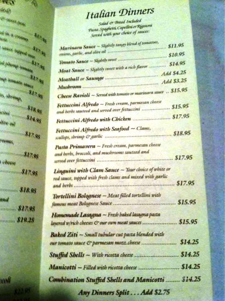 Nino's Italian Restaurant - Wyomissing, PA menu_pic