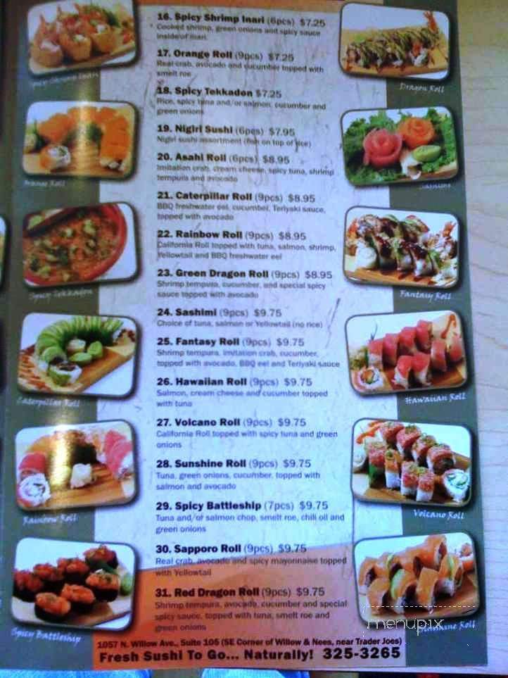 Sashimi Express - Clovis, CA menu_pic