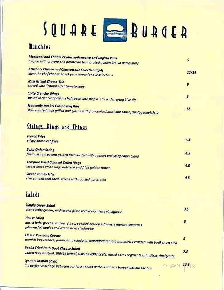 Square Burger - McKinney, TX menu_pic
