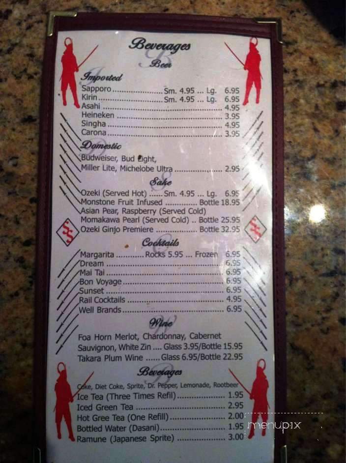 Samurai Sushi Japanese Cuisine - Slidell, LA menu_pic
