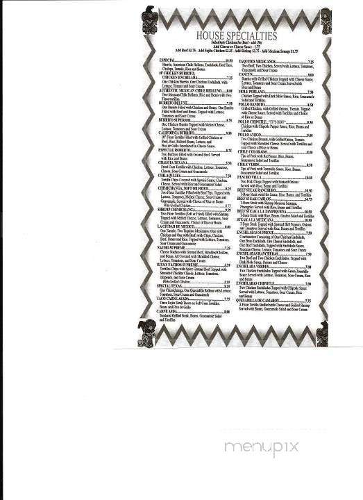 Three Amigos - Barboursville, WV menu_pic