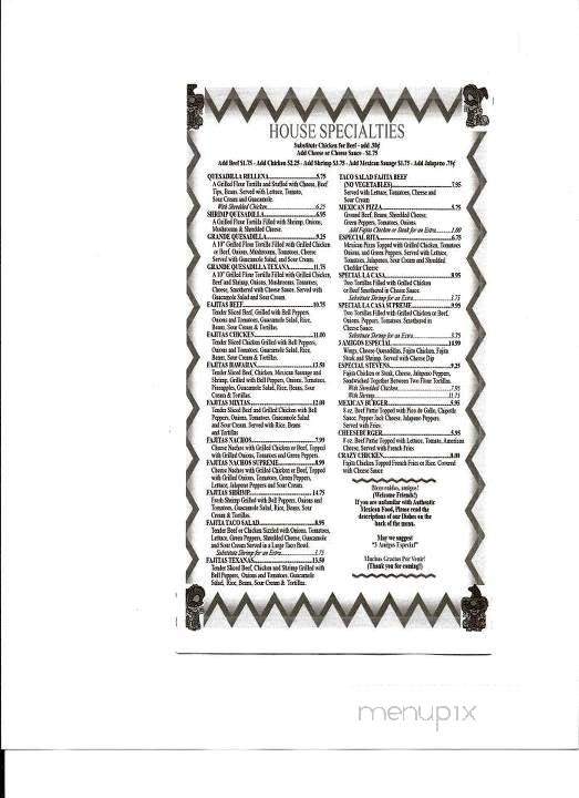 Three Amigos - Barboursville, WV menu_pic