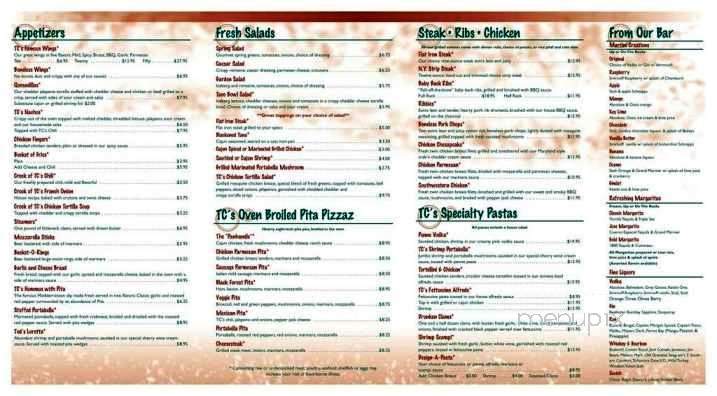 T C's Food & Spirits - Kutztown, PA menu_pic