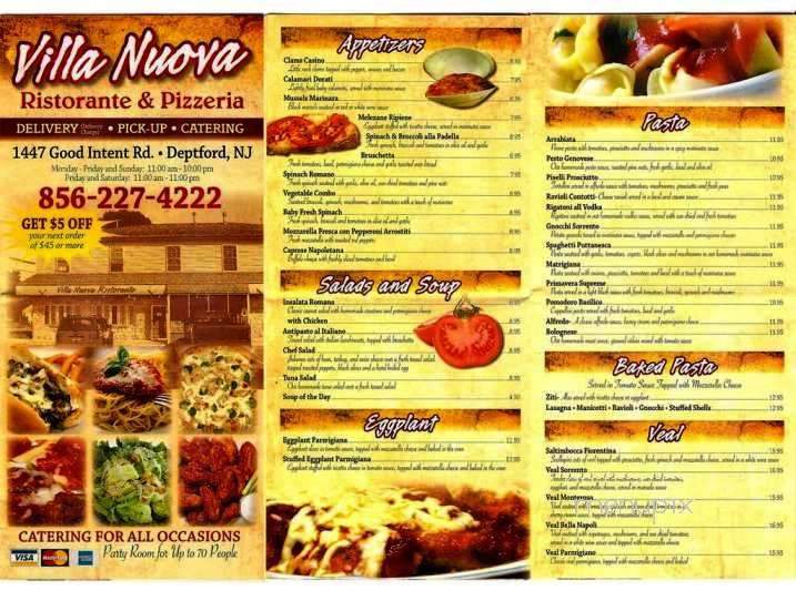 Villa Nuova Ristorante & Pizza - Deptford, NJ menu_pic
