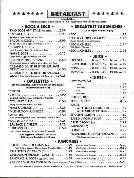Wagon Wheel Restaurant - Shickshinny, PA menu_pic