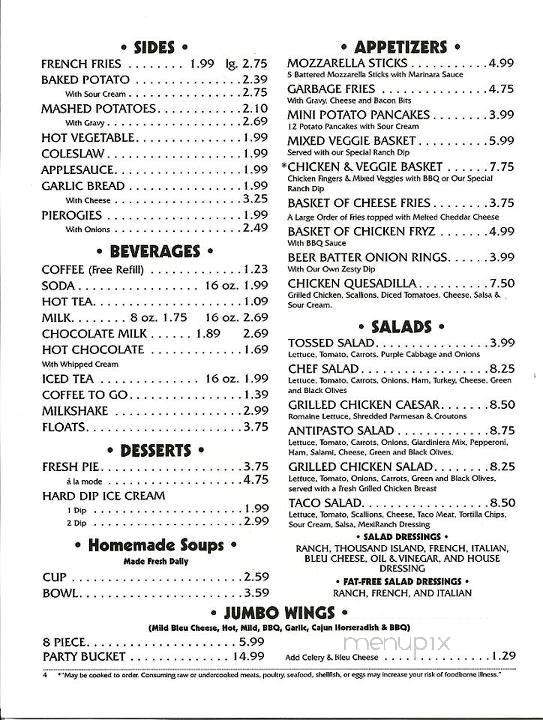 Wagon Wheel Restaurant - Shickshinny, PA menu_pic