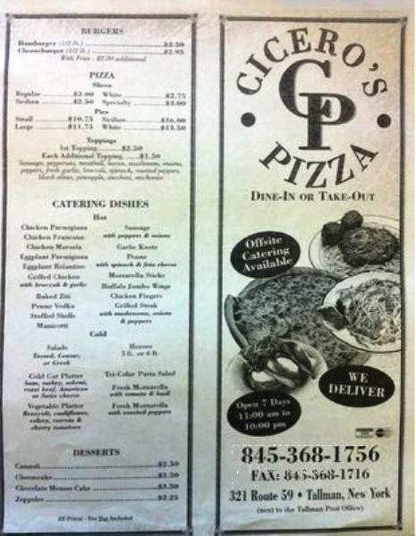 Cicero's Pizza Express - Airmont, NY menu_pic
