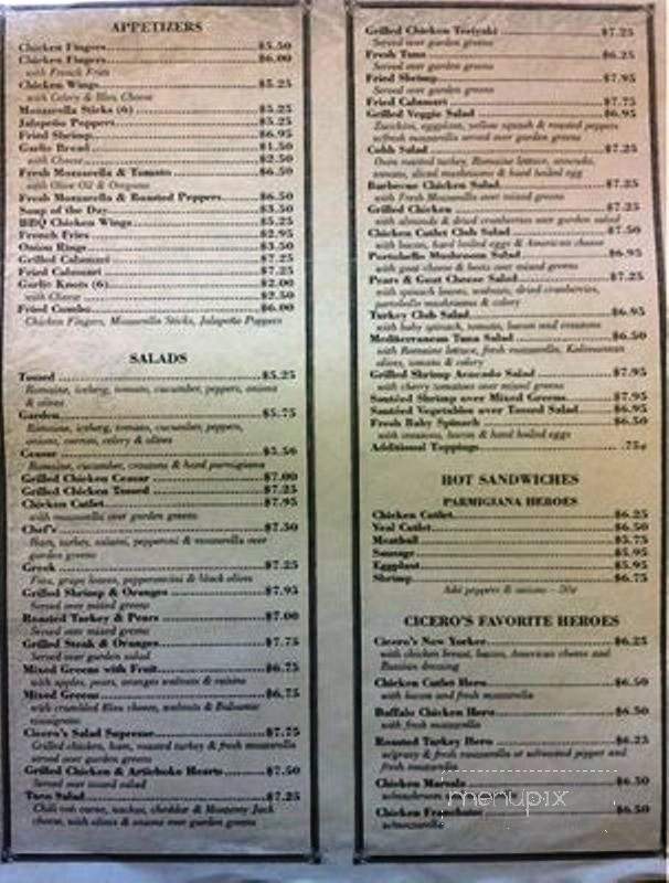 Cicero's Pizza Express - Airmont, NY menu_pic