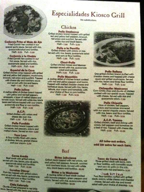 Kiosco - Greensboro, NC menu_pic