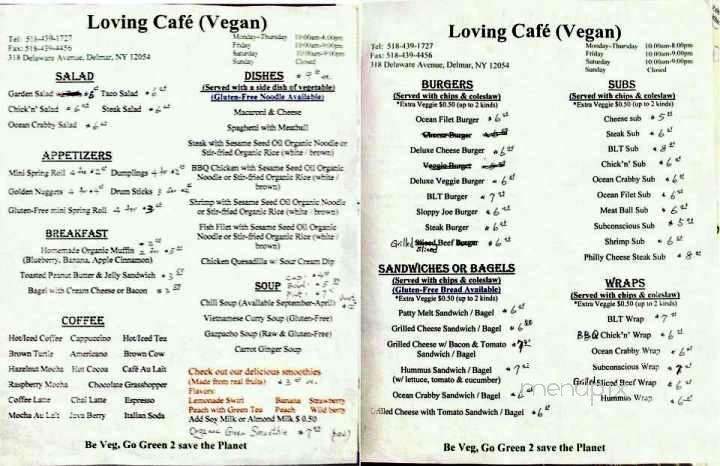 Loving Cafe - Delmar, NY menu_pic