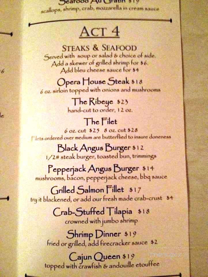 Opera House Restaurant - Martin, TN menu_pic