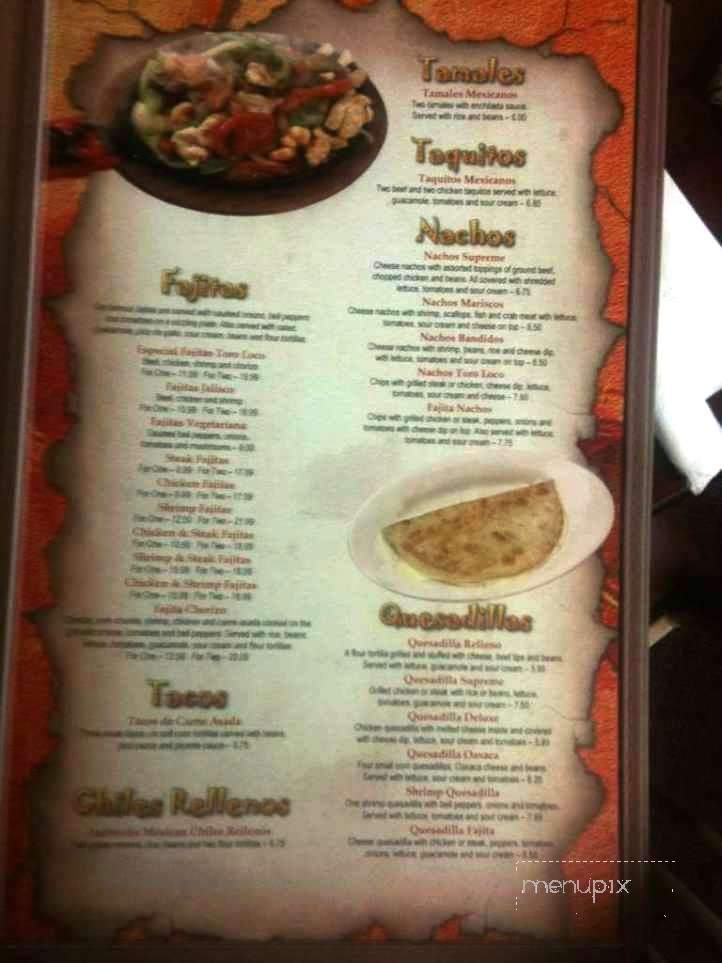 Toro Loco Mexican Food - Portsmouth, OH menu_pic