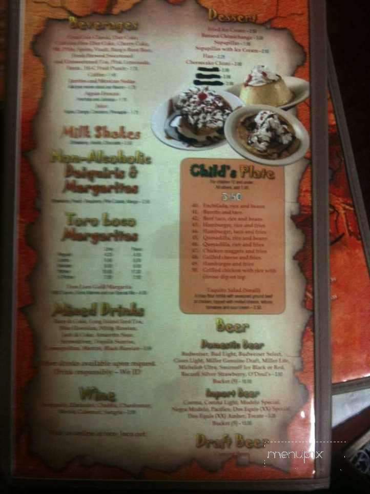Toro Loco Mexican Food - Portsmouth, OH menu_pic