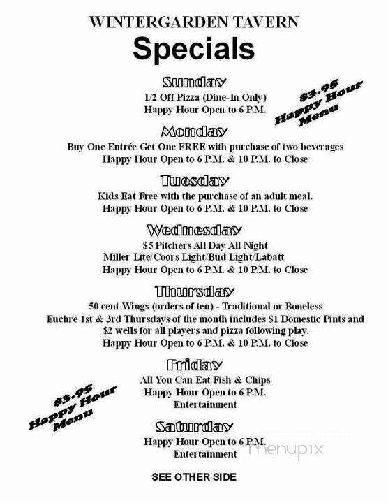 Wintergarden Tavern East - Chesterfield, MI menu_pic