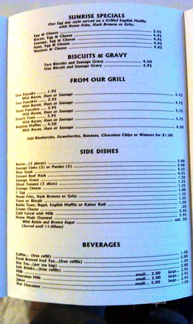 Menu of Argos Family Diner in Apopka, FL 32703