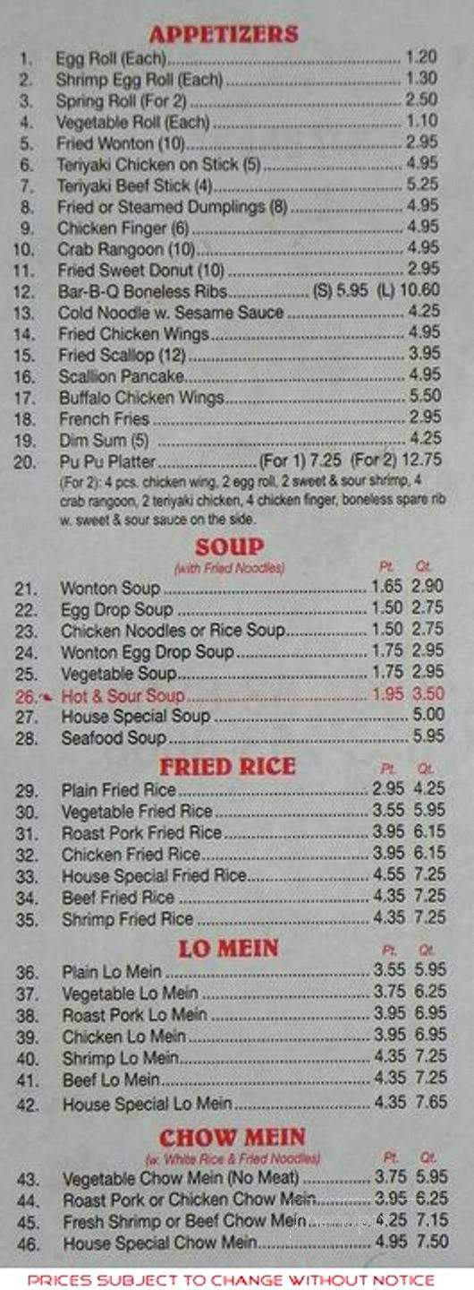 Asian Taste - Penacook, NH menu_pic