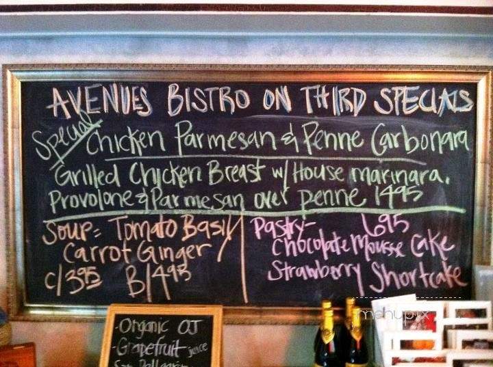 Avenues Bistro on Third - Salt Lake City, UT menu_pic