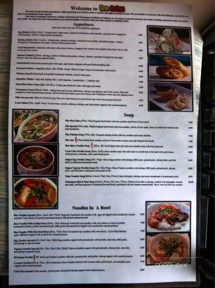 Cre-Asian - South Bend, IN menu_pic