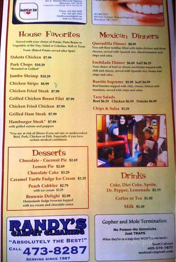 Dakotas - Blanchard, OK menu_pic