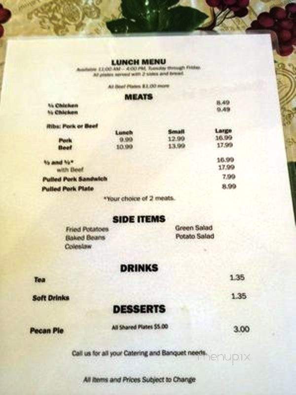 Jessie B's - Hattiesburg, MS menu_pic
