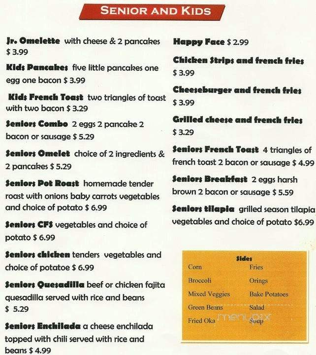 Mama's restaurant - Tyler, TX menu_pic