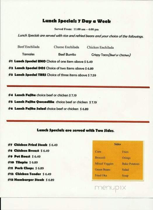 Mama's restaurant - Tyler, TX menu_pic