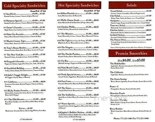 Rinaldi's Subs and More - Palm City, FL menu_pic