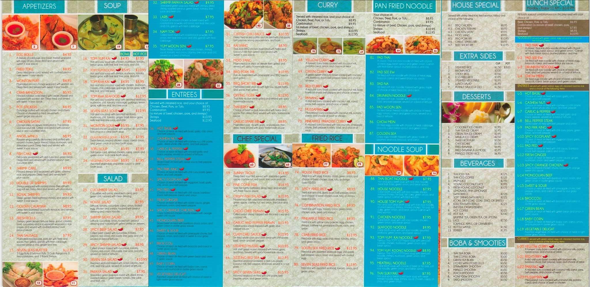 Seven Seas Authentic Thai Cuisine - Corona, CA menu_pic
